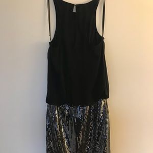 Aqua LBD with silver/gunmetal sequins